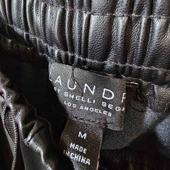 NWT LAUNDRY BY SHELLI SEGAL BLACK FAUX LEATHER TAPERED PANTS SZ M - Picture 11 of 16